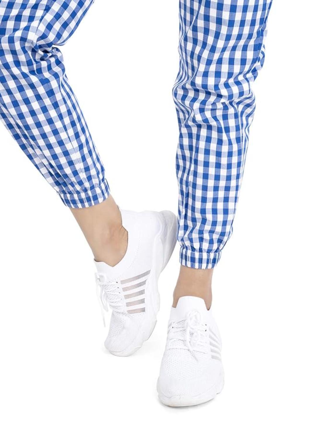 Finsbury London Blue Check Women Dungaree