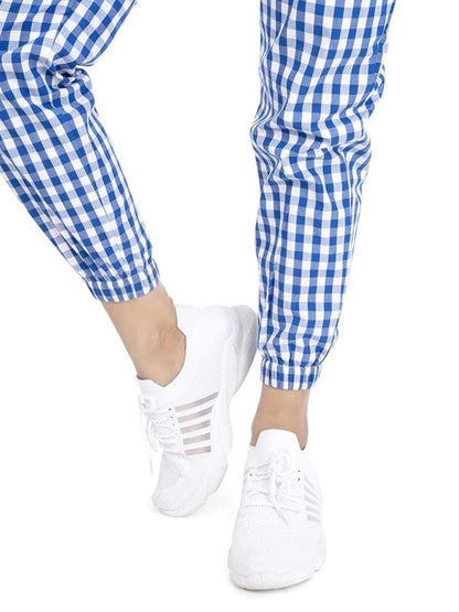 Finsbury London Blue Check Women Dungaree