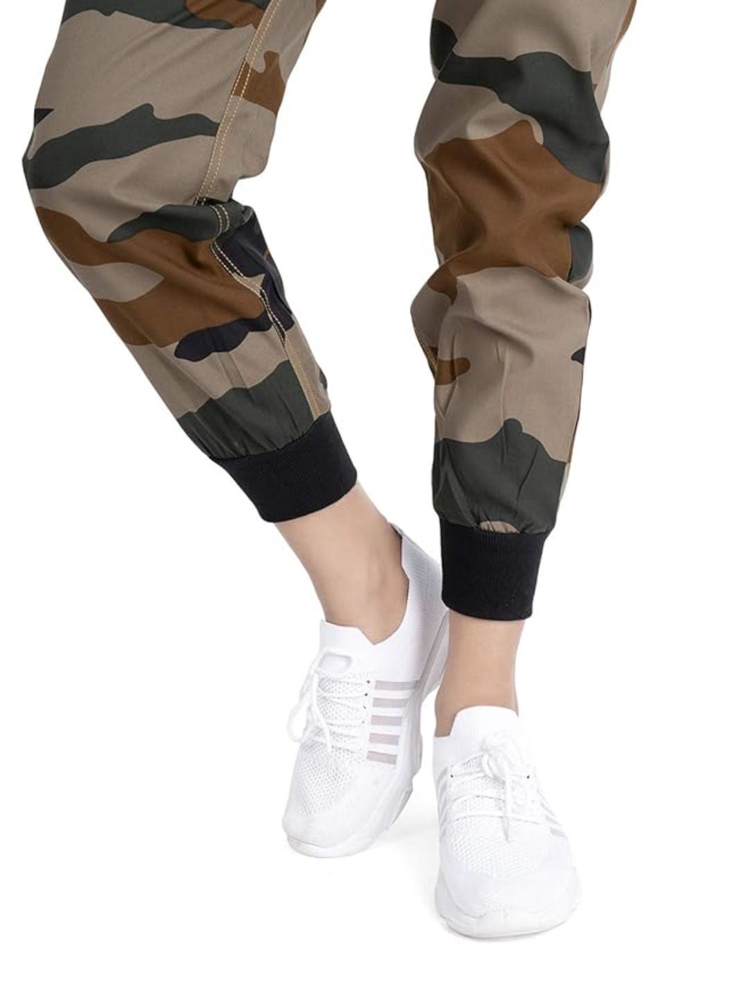 Finsbury London Camoflauge Women Dungaree with Black Rib Bottom