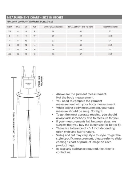 Finsbury London Blue Check Women Dungaree