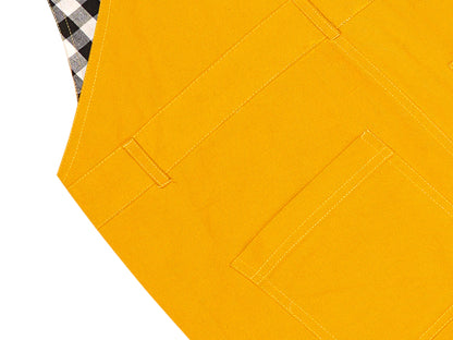 Naughty Dungaree® Full Length Signature Hemfold Yellow Cotton Dungaree - Girls
