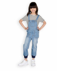 Olele® Girls Joggers Denim Dungaree