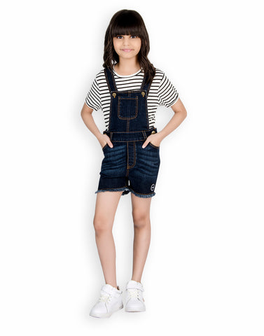 Olele® Girls Midnight Blue Denim Playsuit