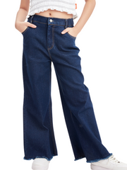 Olele® Girls Wide Leg Baggy Jeans - Cotton Denim