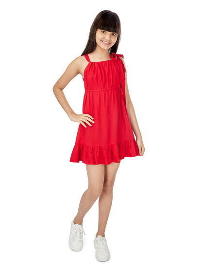 Olele® Girls Megan Dress - Red Rayon