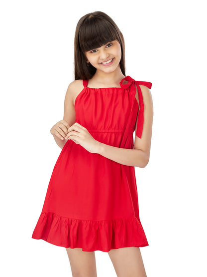 Olele® Girls Megan Dress - Red Rayon