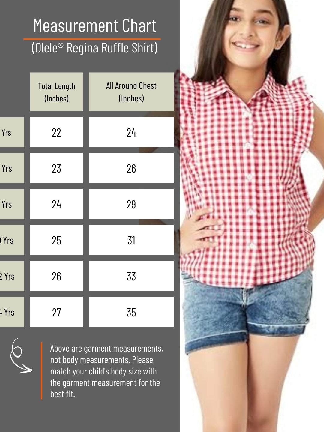 Olele® Regina Ruffle Shirt - Red and White Gingham