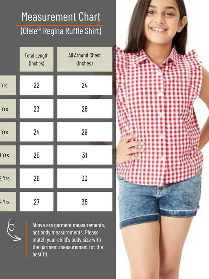 Olele® Regina Ruffle Shirt - Red and White Gingham