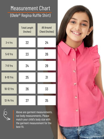 Olele® Regina Ruffle Shirt - Raspberry Pink Cotton