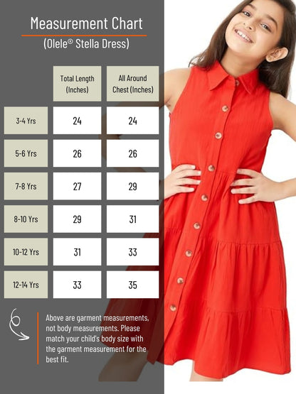 Olele® Stella Dress - Red Cotton Linen