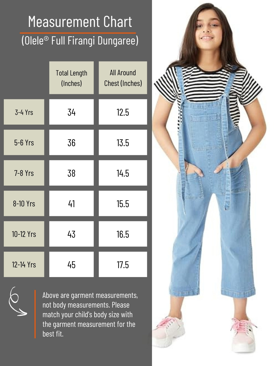 Olele® Full Firangi Dungaree - Denim