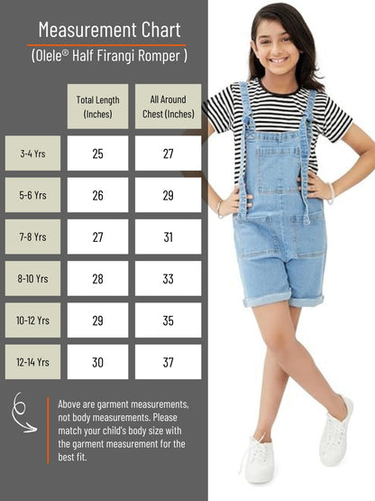 Olele® Girls Firangi Romper - Cotton Denim