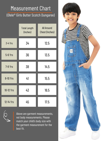 Olele® Boys Butter Scotch Dungaree - Denim