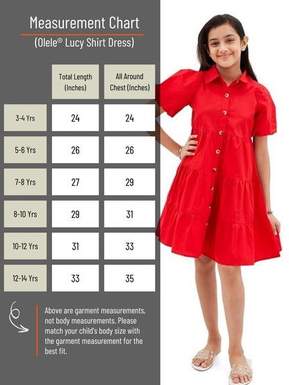 Olele® Lucy Shirt Dress - Apple Red