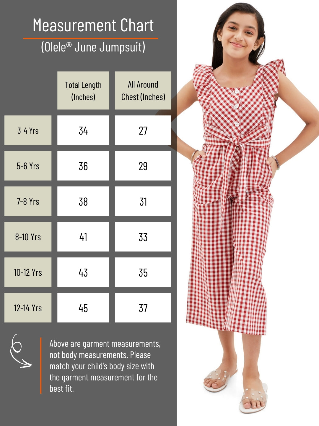 Olele® June Jumpsuit - Red and White Gingham Check