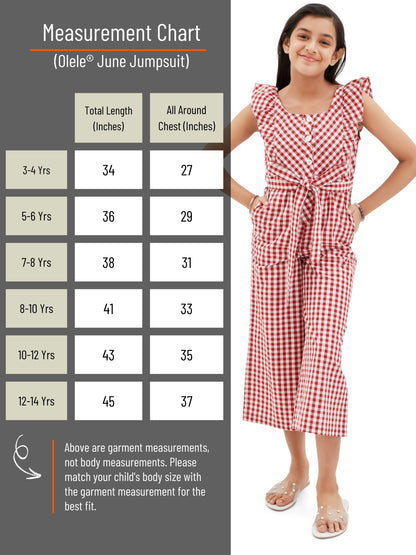 Olele® June Jumpsuit - Red and White Gingham Check