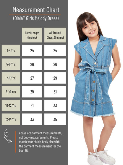 Olele® Girls Melody Dress  - Cotton Denim