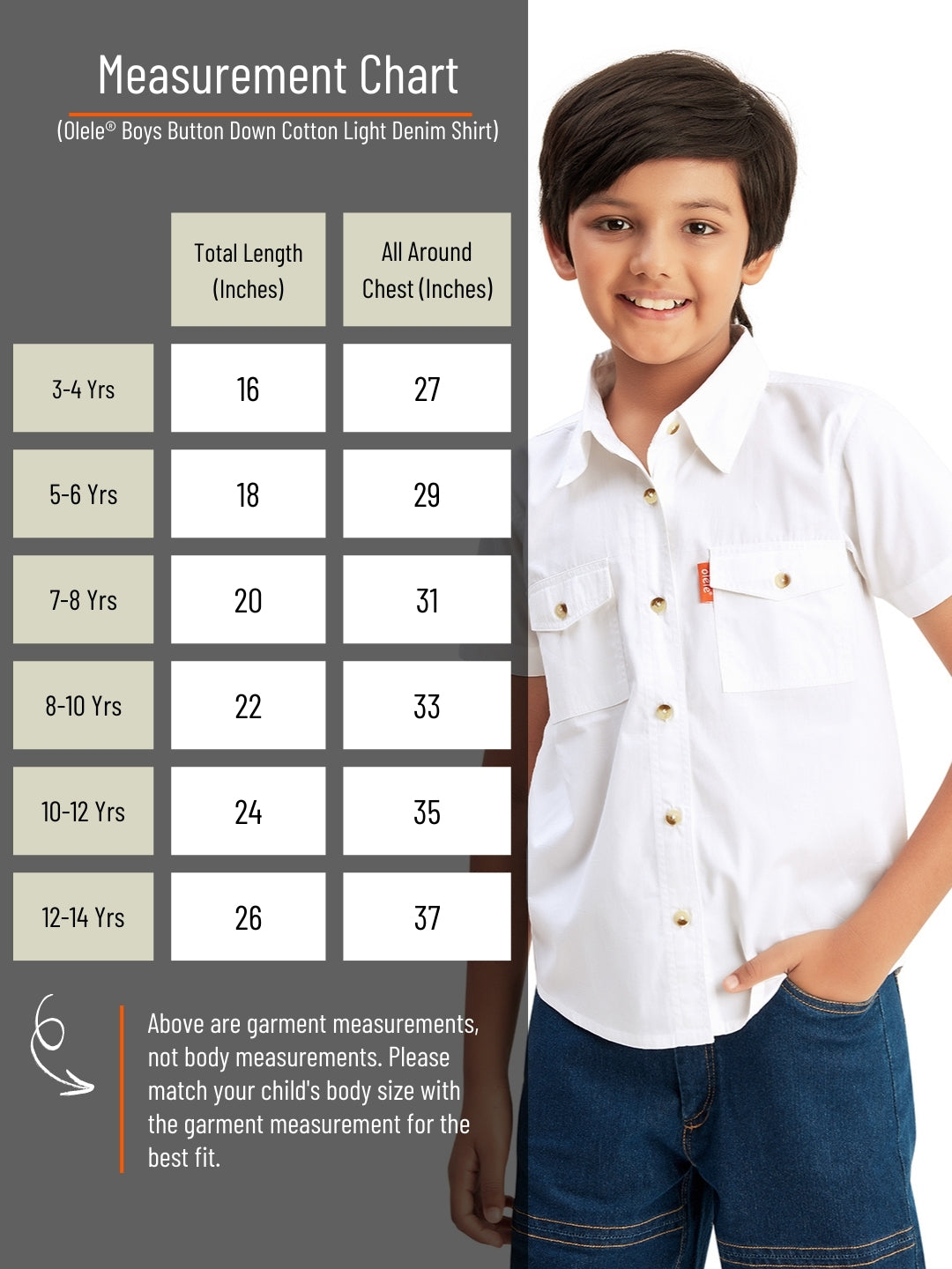 Olele® Boys Short Sleeves Button Down Cotton Two Pockets Shirt - Bright White