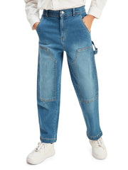 Olele® Boys Cotton Carpenter Denim Jeans - Blue