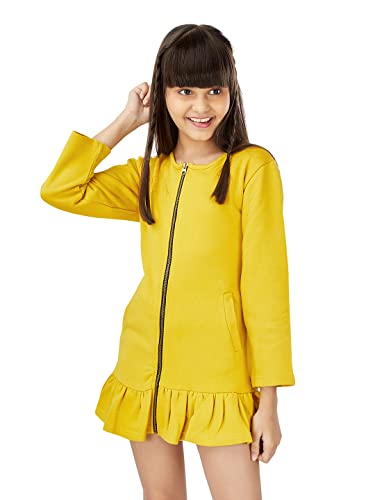 Olele® Girls Fleece Yellow Jacket with Front Zipper