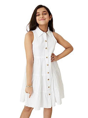 Olele® Stella Dress - White Cotton Linen