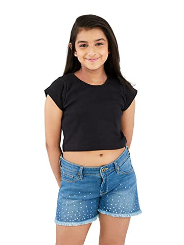Olele® Cotton Rib Cap Sleeve Crop Top
