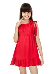 Olele® Girls Megan Dress - Red Rayon